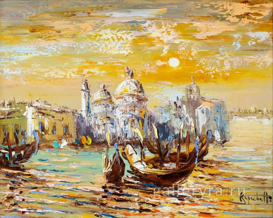 Картина Венеция с солнцем 002365