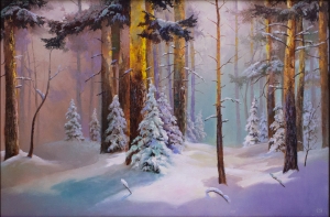 Картина В зимнем лесу 001362