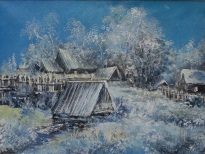Картина Зимняя деревня 001957