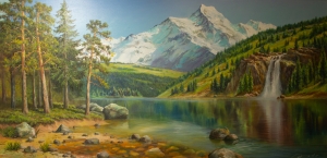 Картина Озеро в Альпах 002286