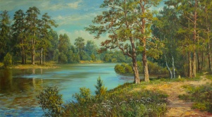 Картина Лесное озеро 100112