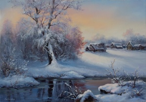 Картина Зимний рассвет 100425