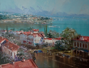 Картина Городок у моря 100582