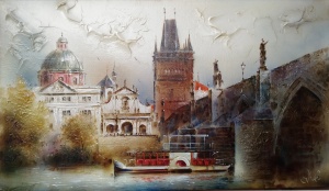 Картина Карлов мост Прага Давлетьянов Глеб