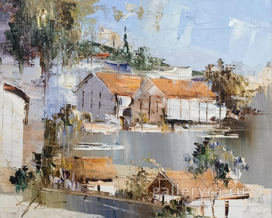 Картина "Городок у моря 40Г